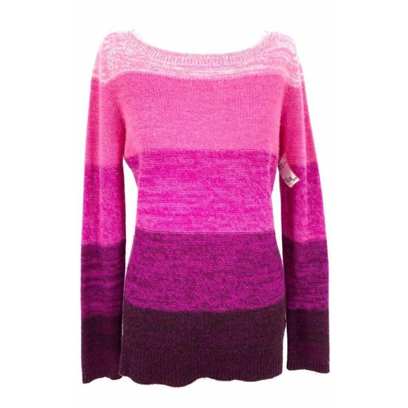 Charter Club Sweaters - Charter Club Luxury Scooped Neck Pink to Purple Cardigan 100% Cashmere Sweater S